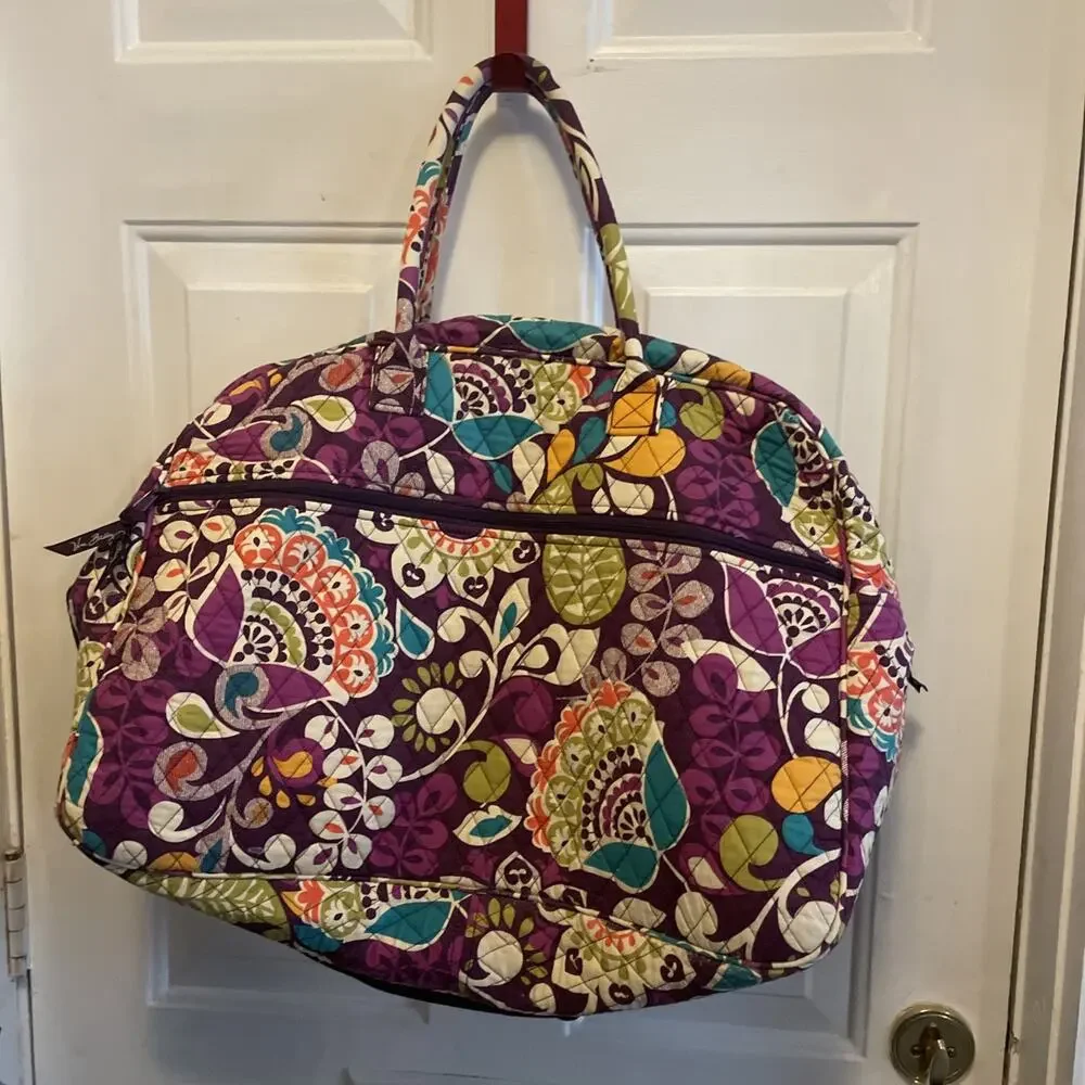 VERA BRADLEY LARGE DUFFLE WEEKENDER BAG “PLUM CRAZY”